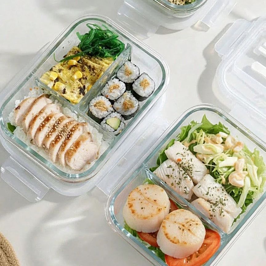 Meal Prep Containers Xl - Récipient de stockage alimentaire en verre
