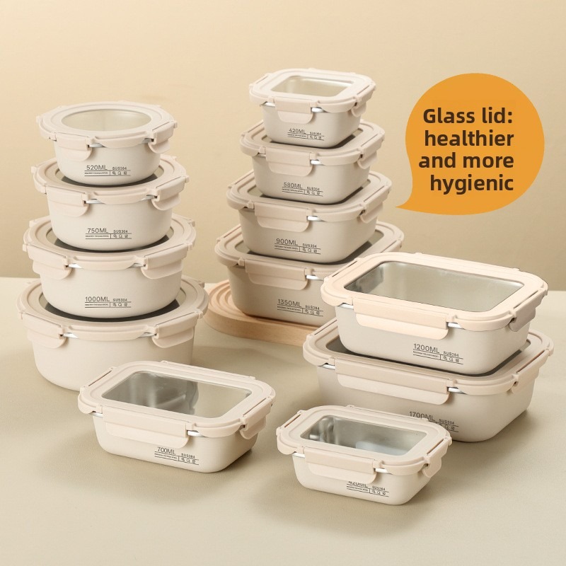 Meal Prep Containers Xl - Boîte de conservation en acier inoxydable